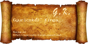 Gyuricskó Kinga névjegykártya